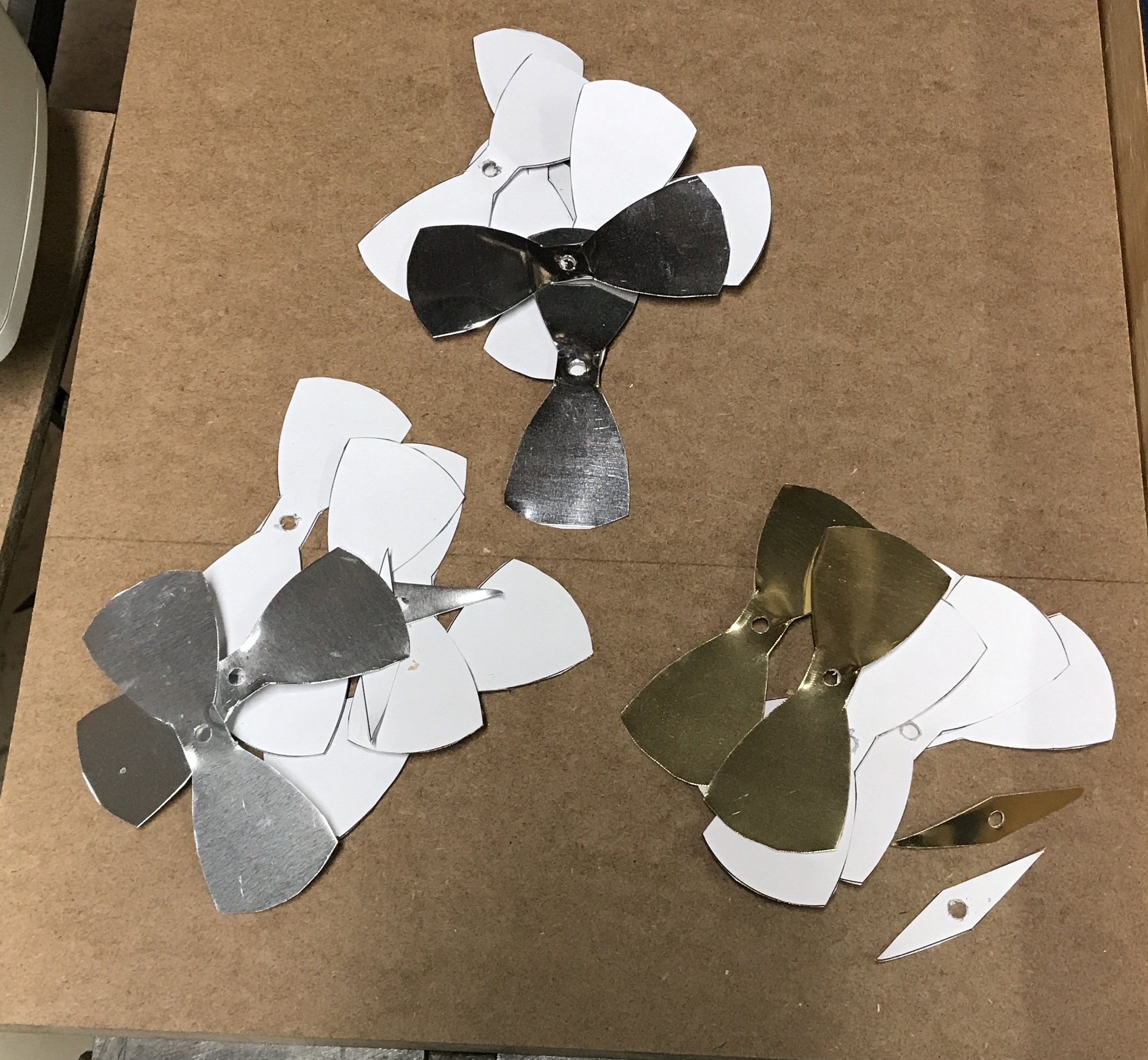 The parts cut out from the sheet stock